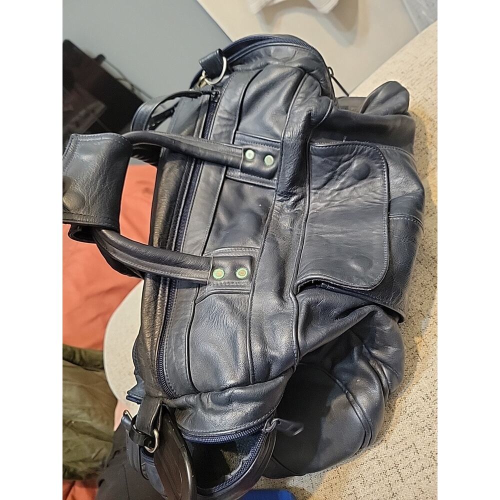 Vintage Retro Royal Travellor by Samsonite Navy LEATHER Carry ON Bag